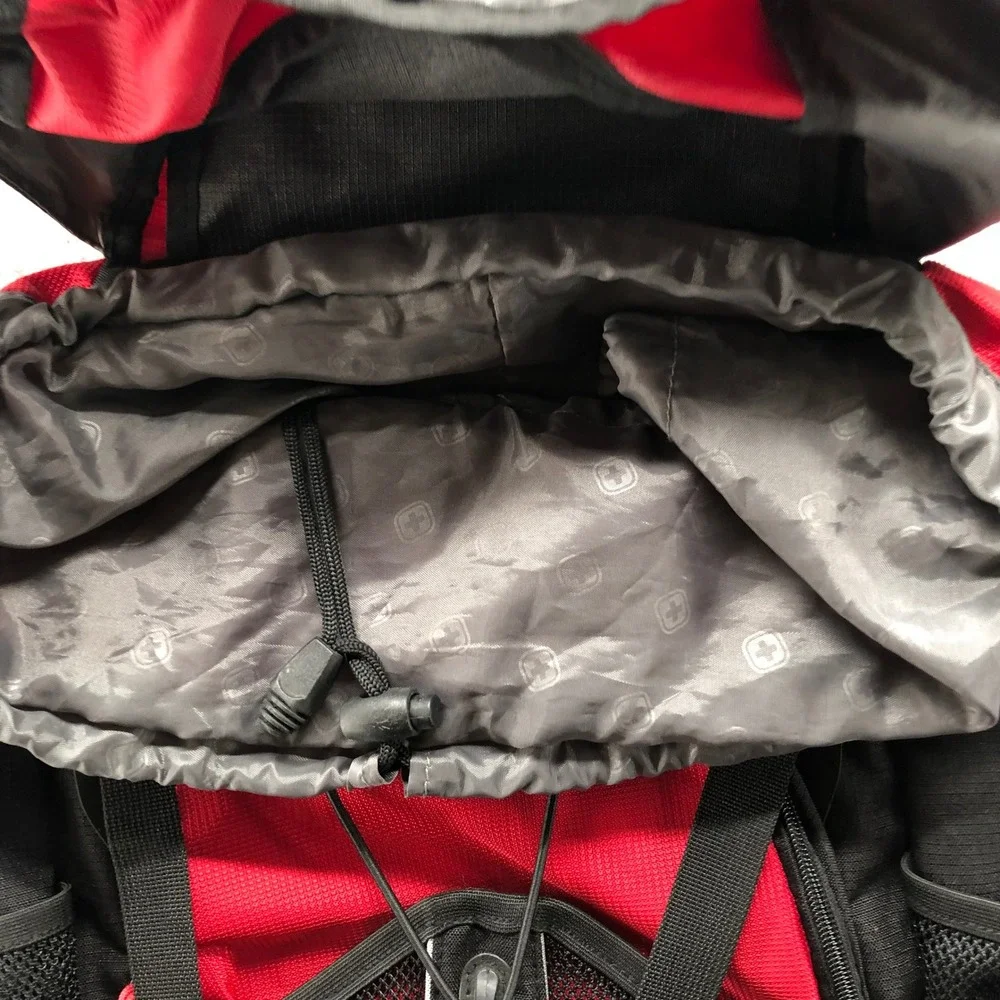 SwissAlps Hiking Backpack Red Black Outdoor Camping Daypack Bag Large Airflow